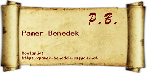 Pamer Benedek névjegykártya