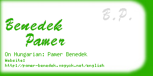 benedek pamer business card